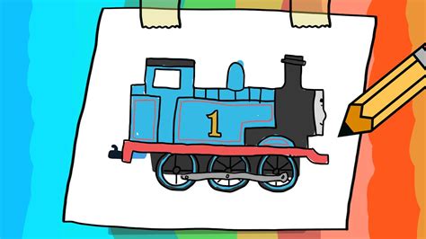 How to draw Thomas the Train Engine Side view - YouTube