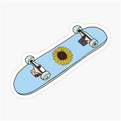 Sticker, laptop, aesthetic, sunflower, skateboard, redbubble, small business Skate Stickers ...