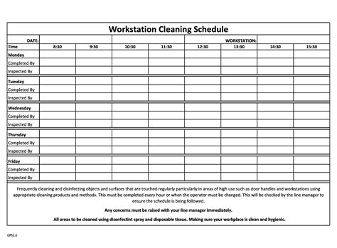 Daily Weekly Monthly Cleaning Schedule Template Excel