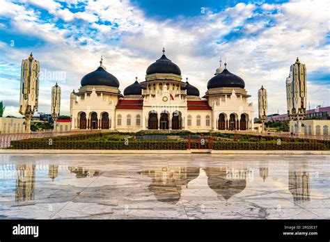 July 31, 2023. Banda Aceh, Indonesia. the Baiturrahman Grand Mosque, is ...