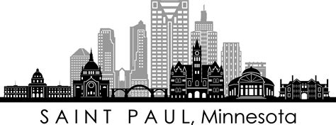 SAINT PAUL Minnesota City Skyline Outline Silhouette Vector - Etsy