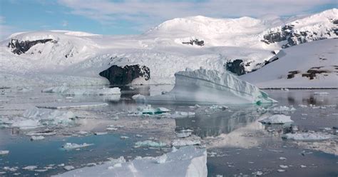 Nature of Antarctica. Icebergs from melting glacier. Climate Change and ...