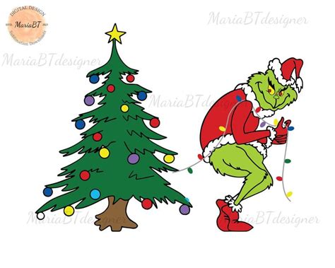 Grinch Stealing Christmas Tree Svg, Grinch with tree svg, chritsmas svg ...