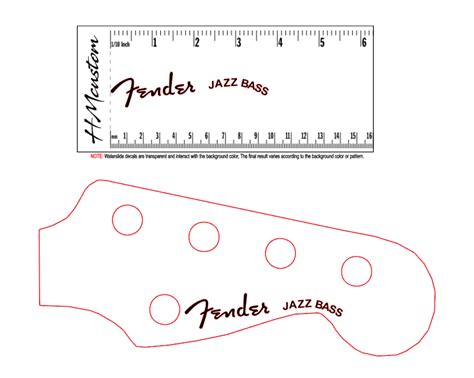 Fender Jazz Bass curved Logo Decal - HMCustom Online Shop