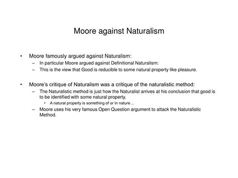 PPT - Introduction to Ethics Lecture 8 Moore’s Non-naturalism PowerPoint Presentation - ID:1485152