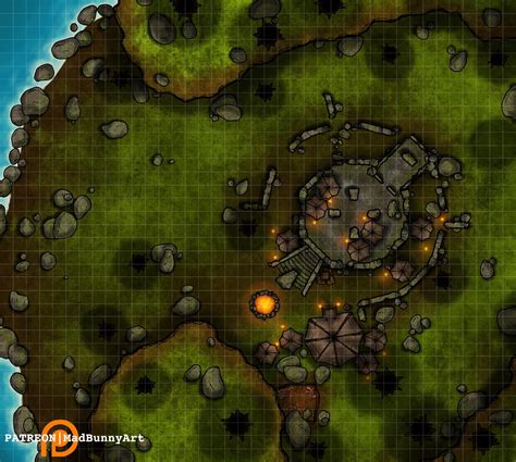 [OC] [Battlemap] Goblin Camp Ruins [2834x2546px] [39x35 GRID] : r/DnD