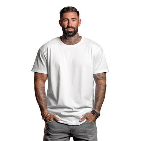 Man In Oversize White T Shirt Mockup Cutout Png File, T, Shirt, Tshirt PNG Transparent Image and ...