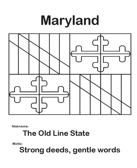 USA-Printables: Maryland State Flag - State Flag of Maryland Coloring Pages