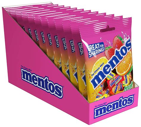 Amazon.com : Mentos Chewy Mint Candy, Fruit, Individually Wrapped, Non ...