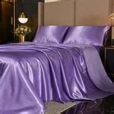 NTBED Satin Sheets Queen Lavender Luxury Silky Bed Sheets 1800 ...