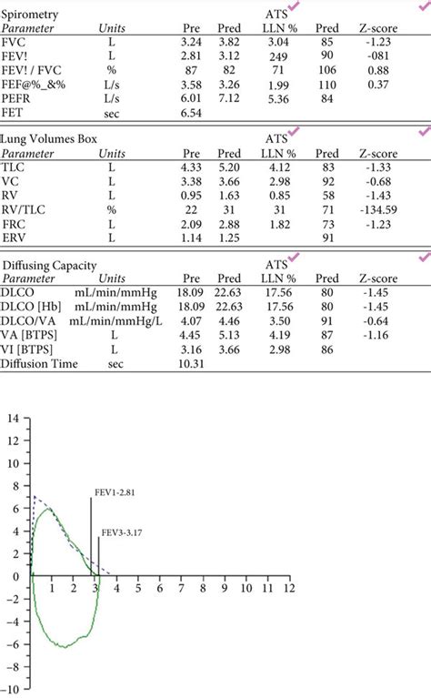 Normal spirometry, lung volumes, and diffusing capacity six months... | Download Scientific Diagram