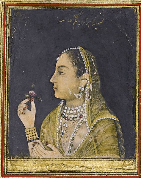 A portrait of Jahanara Begum. Gouache heightened with gold on paper ...