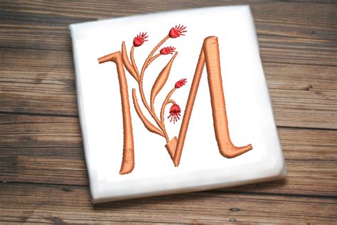 Floral Monogram Letter M · Creative Fabrica