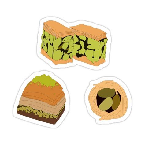 "Baklava - Mediterranean Dessert" Sticker for Sale by MidEast Designs | Mediterranean desserts ...