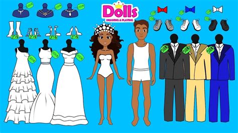 PAPER DOLLS WEDDING SALON QUIET BOOK BRIDE & GROOM DRESS UP - YouTube