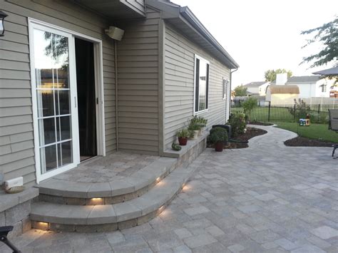 Paver Patio with lighting and Steps