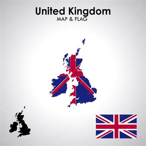 Premium Vector | United kingdom flag and map design map flag vector file