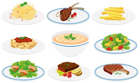 Healthy Food Plate Cartoon