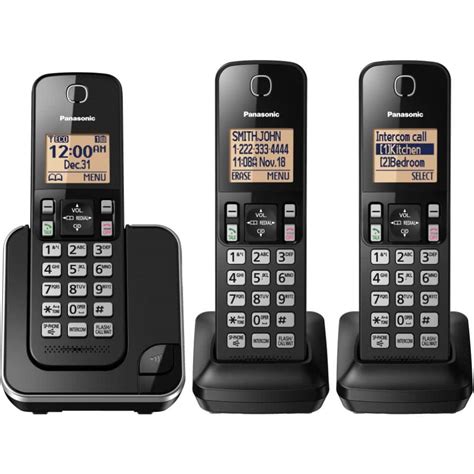 Panasonic 3 Pack Dect 6.0 Cordless Phones, with Caller Identification ...