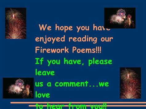 Y2 2009 Firework Poems