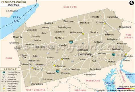 Buy Pennsylvania State Map from Worldmapstore highlighting the state ...