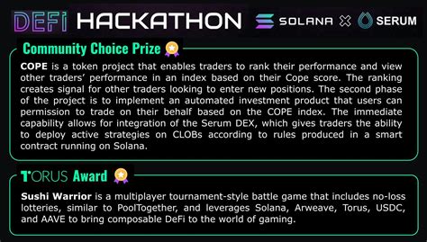 Solana x Serum DeFi Hackathon : r/solana