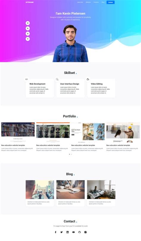 Personal Portfolio Bootstrap Template & Themes - BootstrapLily