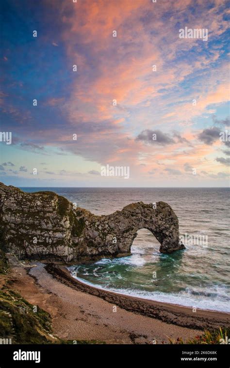 Sunset at Durdle Door Stock Photo - Alamy