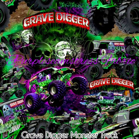 Grave Digger Monster Truck – Purpleseamstress Fabric