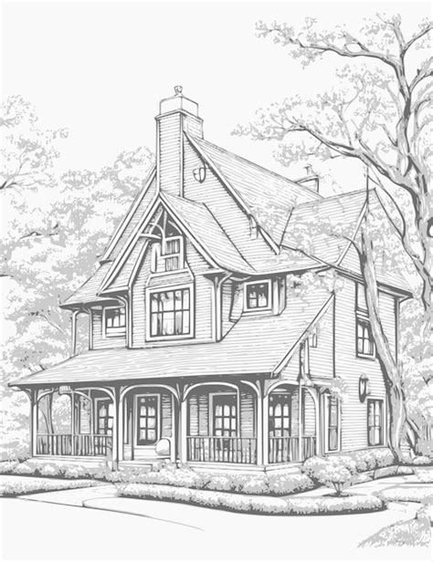 A sketch of a house in the woods | Premium AI-generated vector