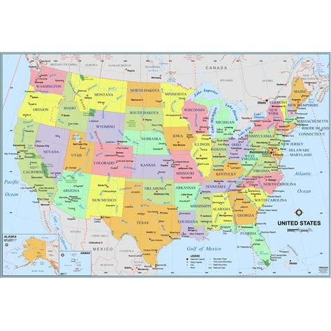 Simple United States Wall Map - The Map Shop