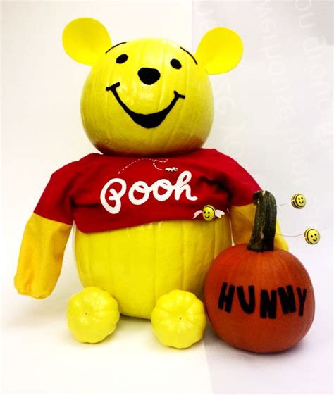 No carve Winnie The Pooh pumpkin. | Winnie the pooh pumpkin, Easy pumpkin carving, Easy crafts