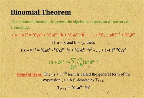 BINOMIAL THEOREM in 2024 | Binomial theorem, Teaching math strategies, Theorems