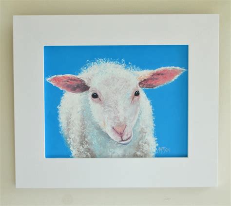 SHEEP Painting FRAMED Nursery Art Lamb Animal Art Nursery - Etsy