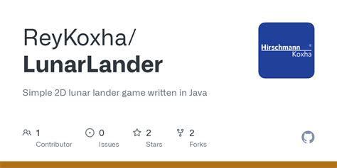 GitHub - ReyKoxha/LunarLander: Simple 2D lunar lander game written in Java