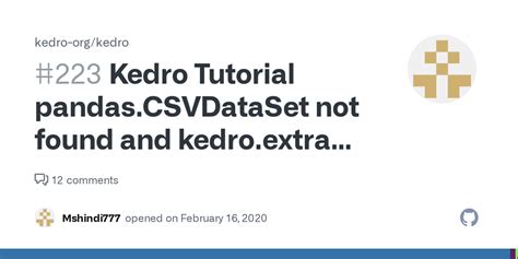 Kedro Tutorial pandas.CSVDataSet not found and kedro.extras ...