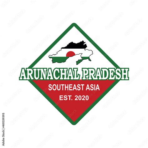 Arunachal Pradesh Map Vector , India Logo Stock Vector | Adobe Stock