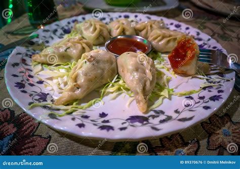 Steam Cooked Momos with Sauce. Stock Photo - Image of culture, indian ...