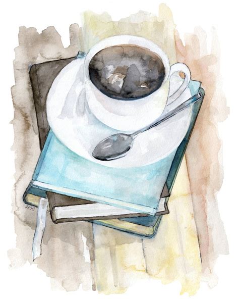 Coffee Mug Painting Print From Original Watercolor Painting - Etsy