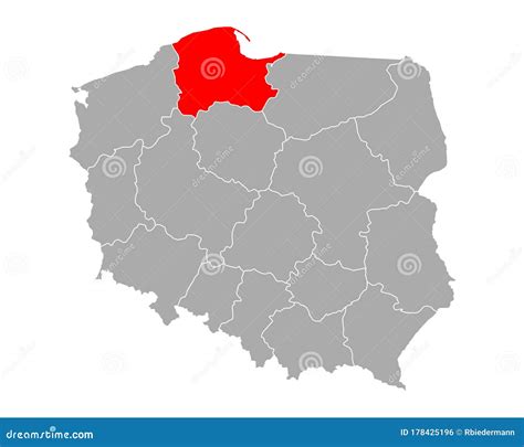 Map of Pomorskie in Poland stock vector. Illustration of background ...