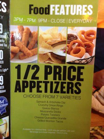 Applebee's Alcohol Menu