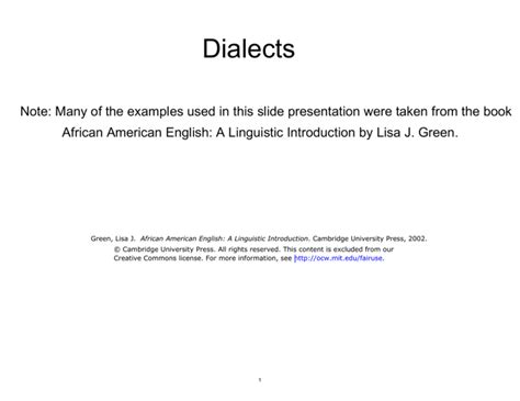 Dialects