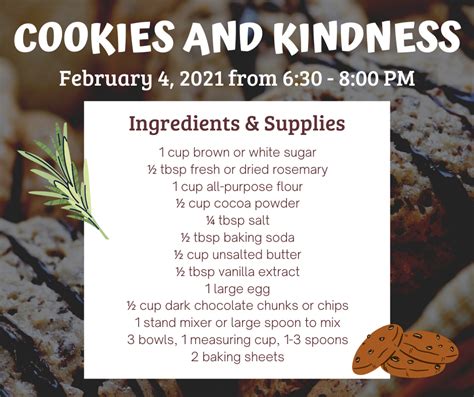 Cookies and Kindness: list of ingredients ~ The Kaleidoscope