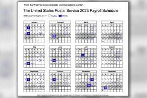 USPS: Calendar shows 2023 payroll schedule – 21st Century Postal Worker