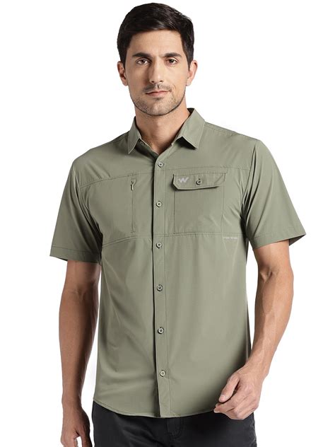 Men 2 Pockets Hiking Shirt - Green