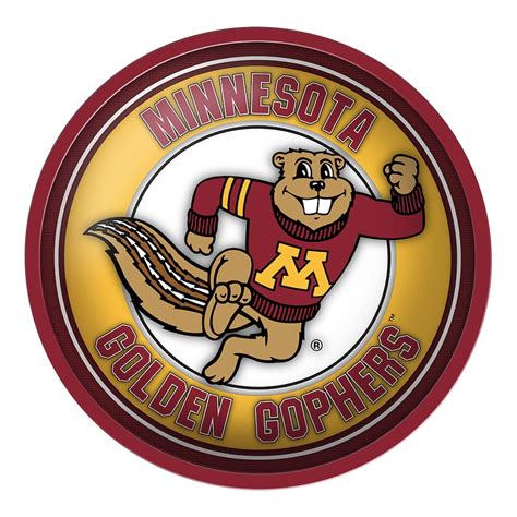 Maroon Minnesota Golden Gophers Mascot Modern Disc Wall Sign