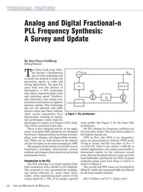 Analog and Digital Fractional-n PLL Frequency Synthesis: A Survey ...