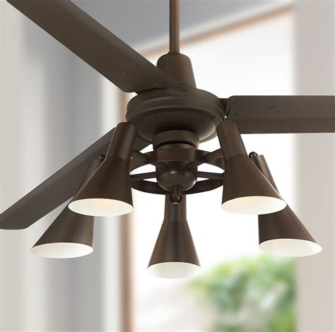 60" Casa Vieja Industrial Retro Ceiling Fan with Light LED Dimmable Remote Oil Rubbed Bronze ...