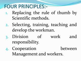 Principles of Scientific Management (F.W. Taylor) | PPT