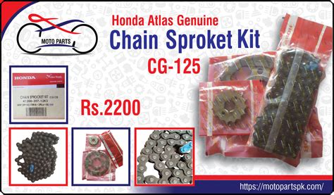 Chain Sprocket Kit, CG-125, Honda Genuine - MOTOPARTS PAKISTAN